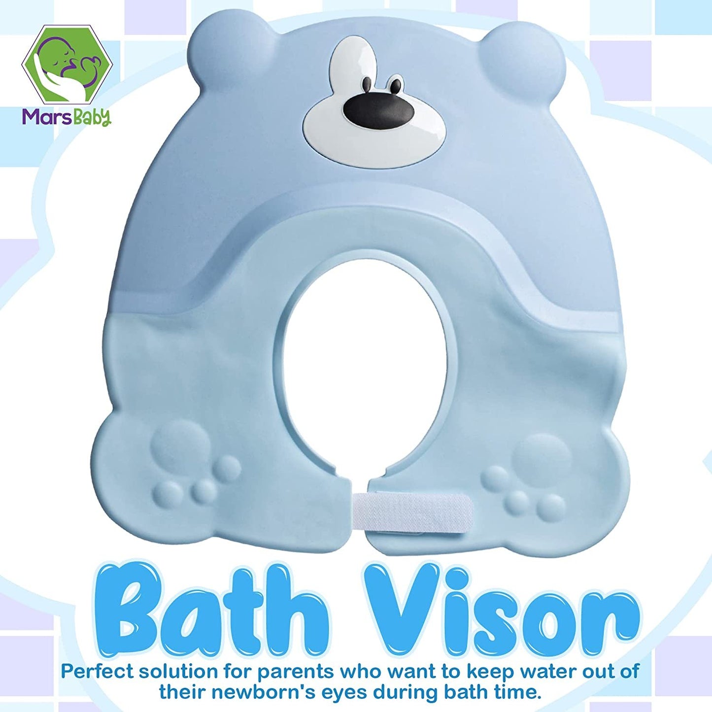 Mars Baby Shampoo Bath Visor - Bath Shower Cap Keeps Water Out of Babies Eyes During Bath Time - Adjustable Baby Shampoo Cap - Toddlers, Babies, Children