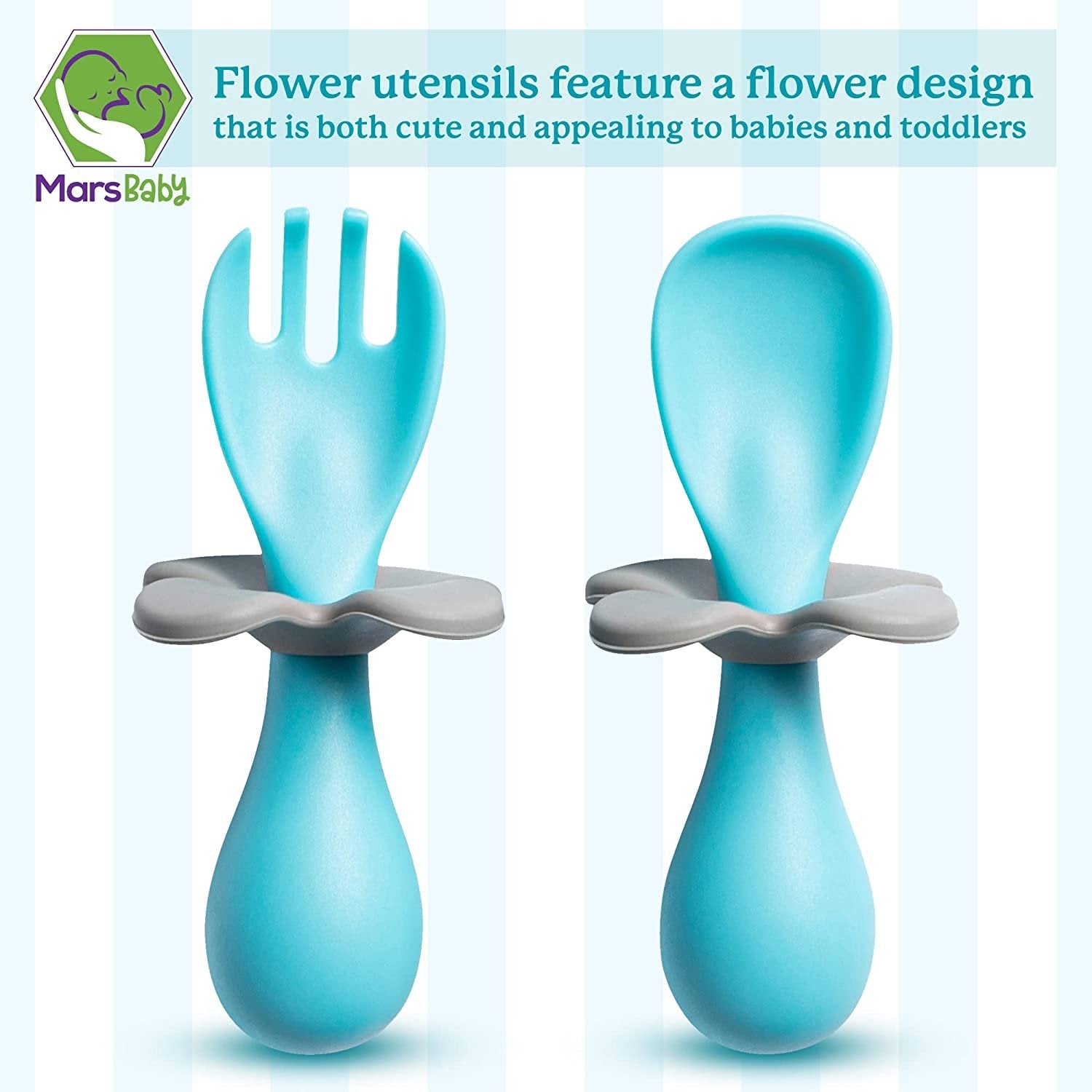 Mars Baby Silicone Baby Spoons Set for Self-Feeding - Bendable